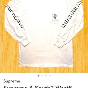 Supreme White Long Sleeve Tee with Black Accents